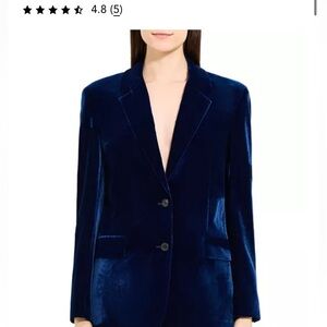 THEORY LUXE ✨ Deep Blue Velvet Structured Blazer - Size 00